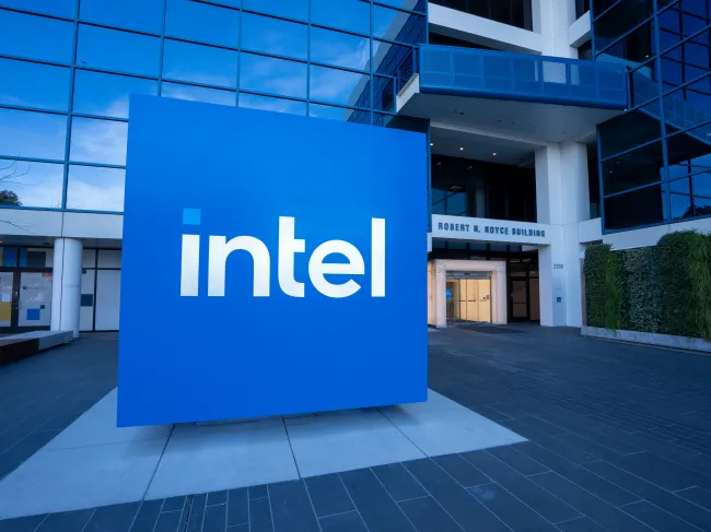 Intel sign outside of company office